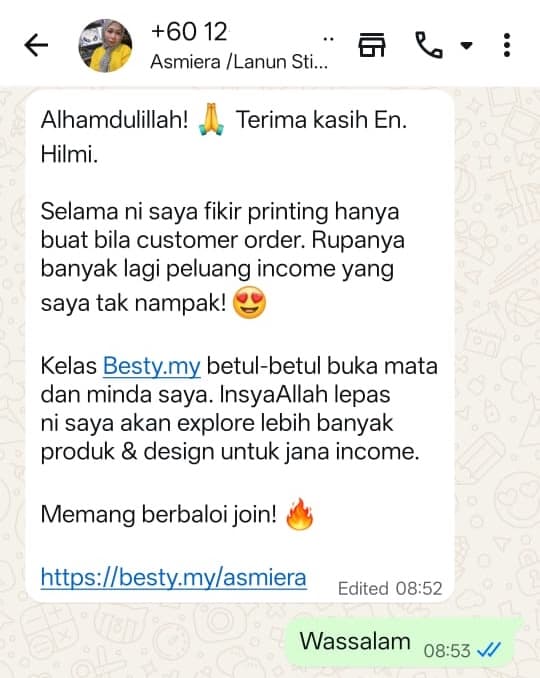 Testimoni pengguna Besty